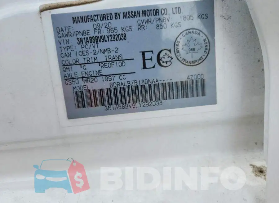 3N1AB8BV9LY292038 Photo# 12