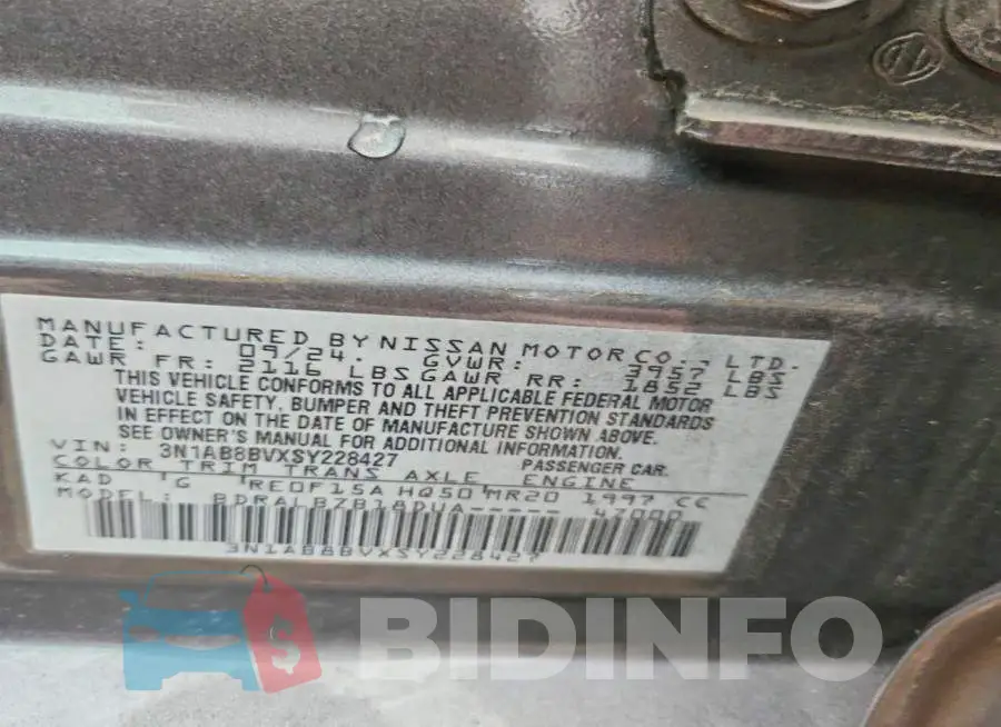 3N1AB8BVXSY228427 Photo# 12