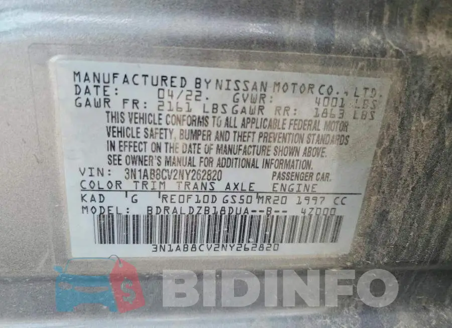 3N1AB8CV2NY262820 Photo# 12