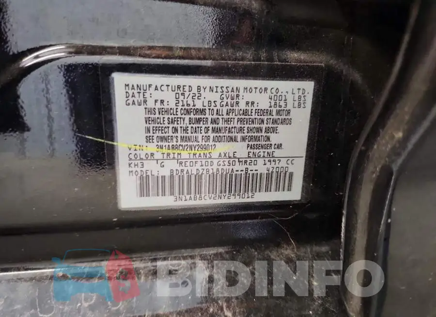 3N1AB8CV2NY299012 Photo# 12