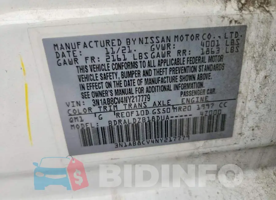 3N1AB8CV4NY217779 Photo# 13