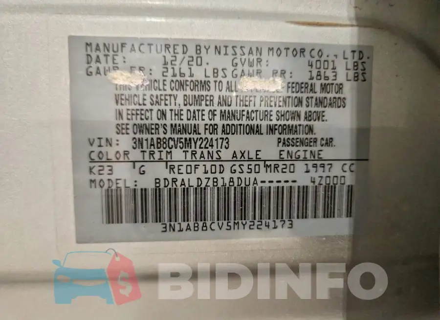 3N1AB8CV5MY224173 Photo# 12