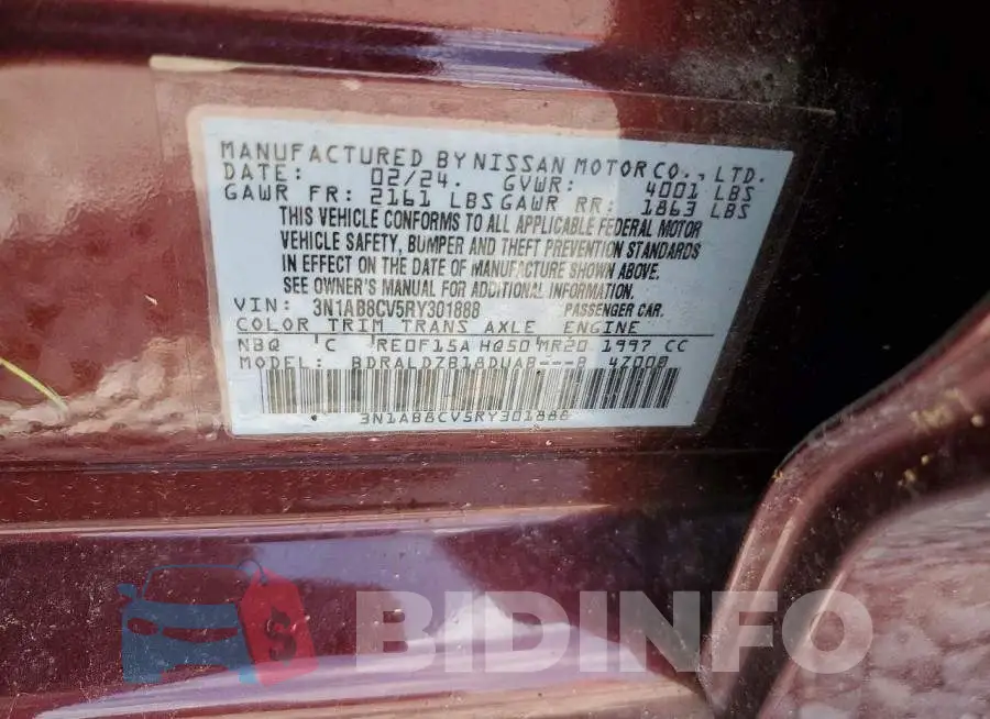 3N1AB8CV5RY301888 Photo# 12