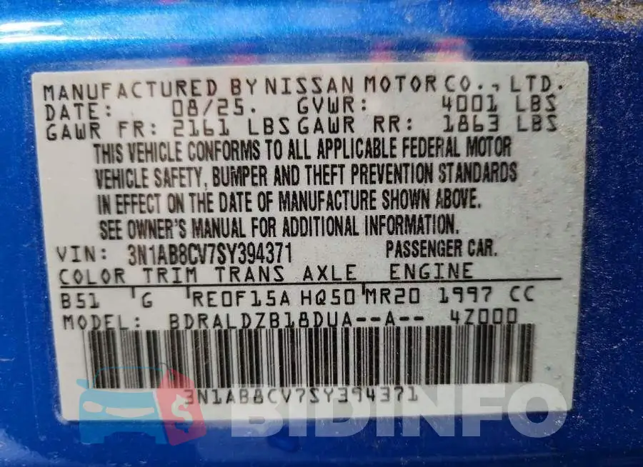 3N1AB8CV7SY394371 Photo# 12