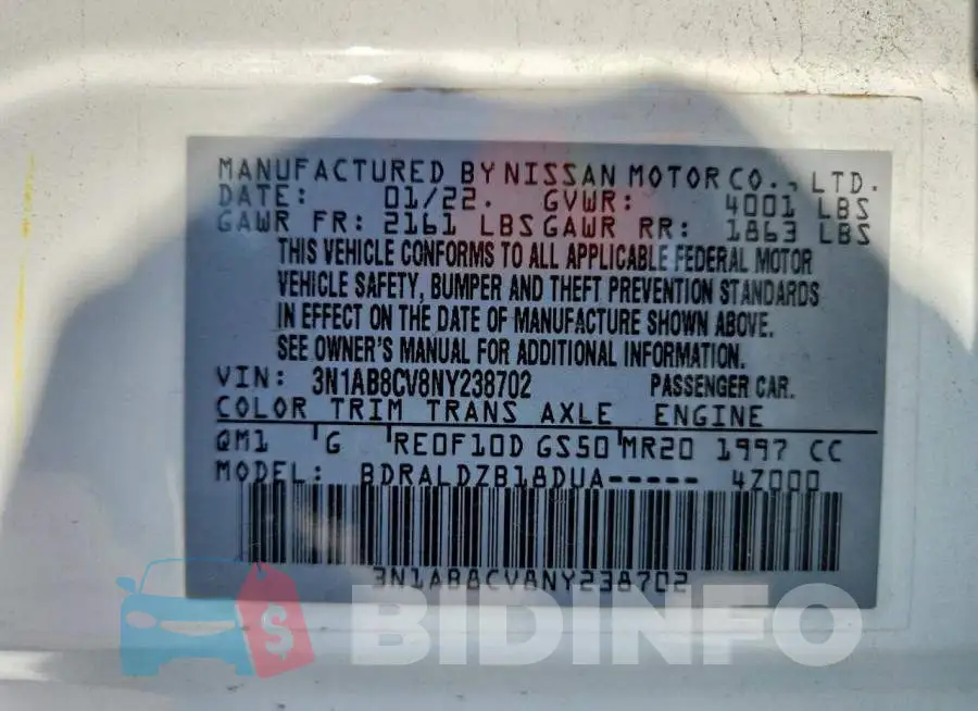 3N1AB8CV8NY238702 Photo# 13