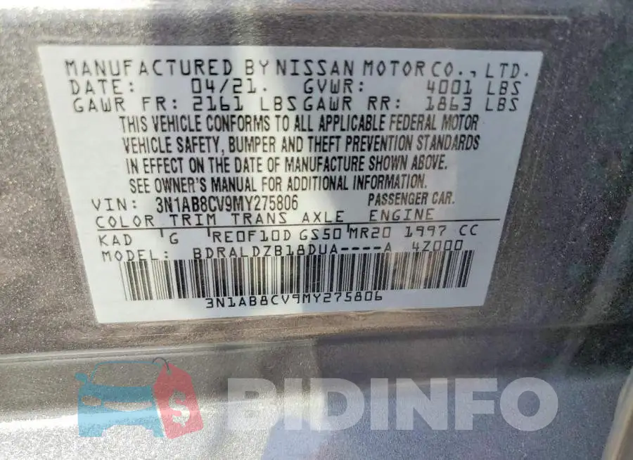 3N1AB8CV9MY275806 Photo# 12