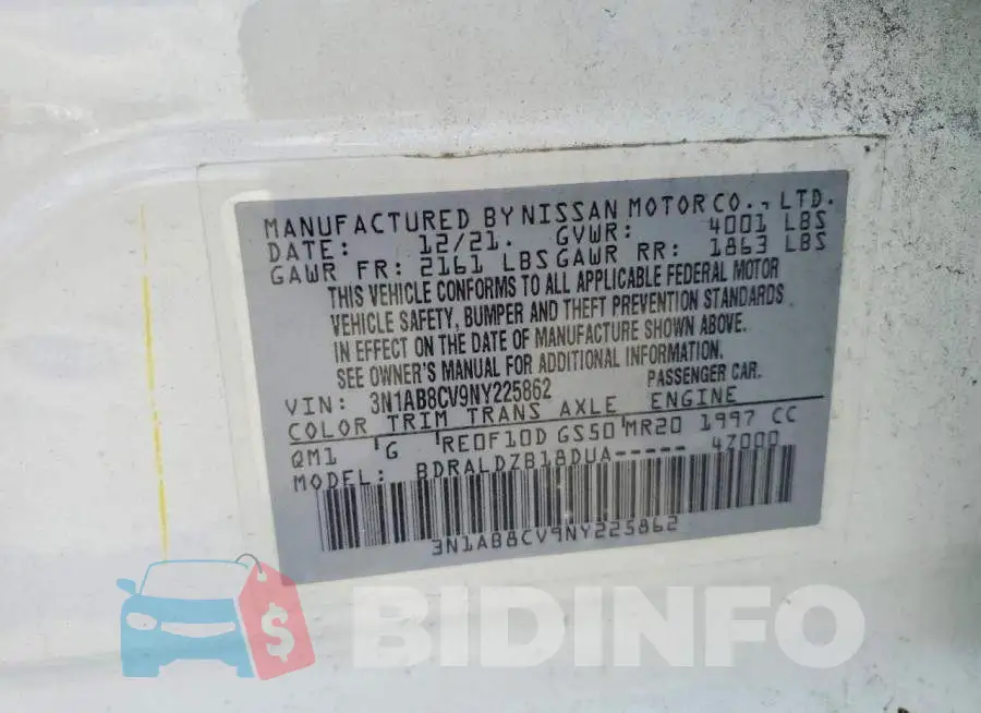 3N1AB8CV9NY225862 Photo# 12