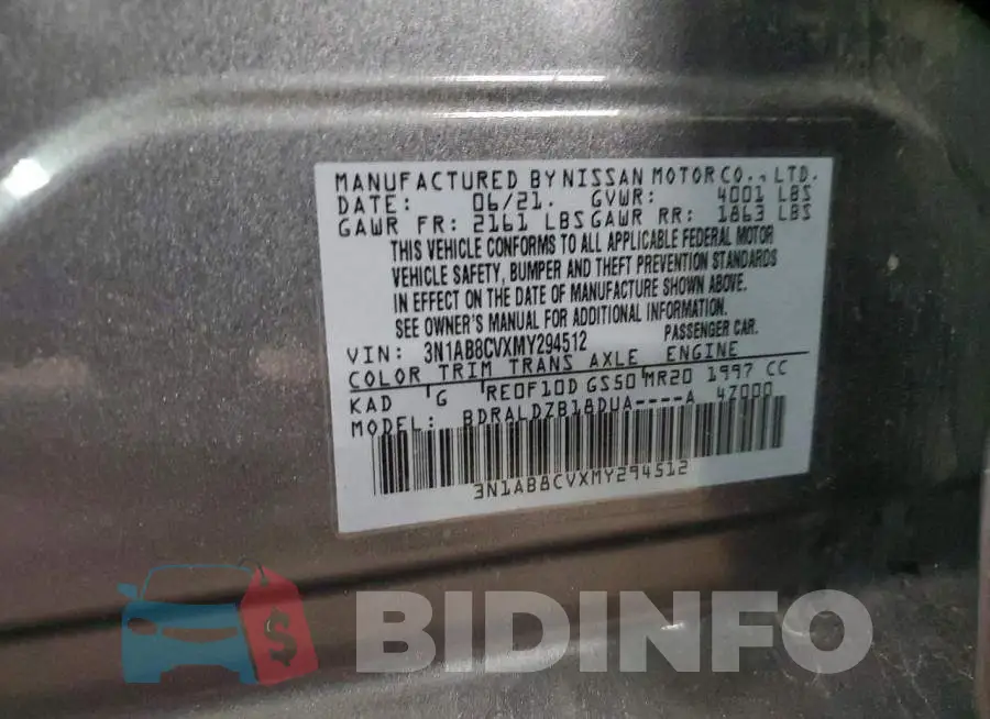 3N1AB8CVXMY294512 Photo# 12