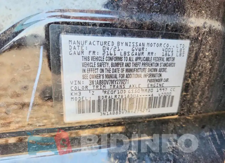 3N1AB8DV7MY279271 Photo# 12