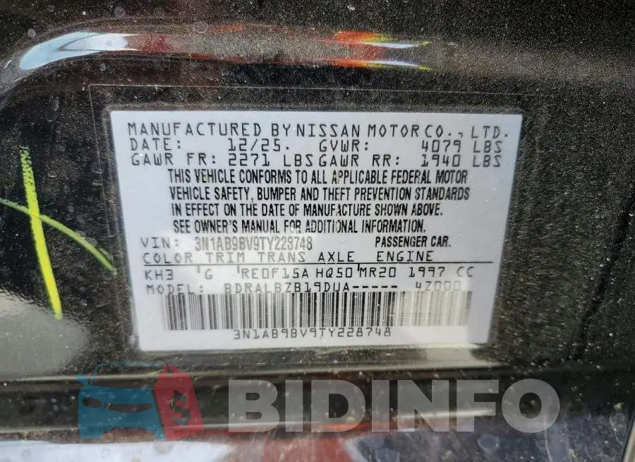 3N1AB9BV9TY228748 Photo# 12