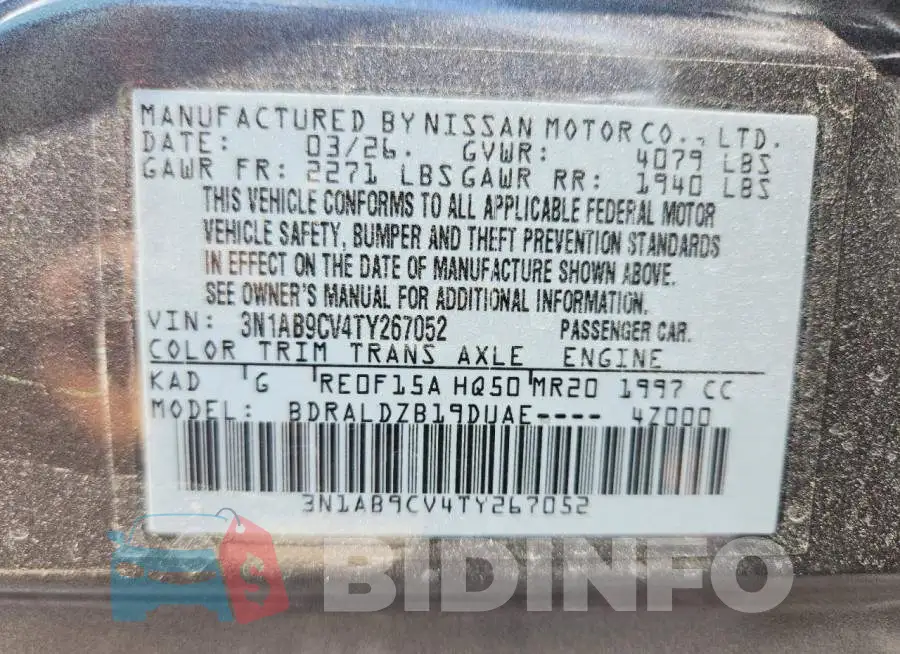 3N1AB9CV4TY267052 Photo# 13
