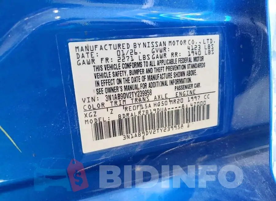 3N1AB9DV2TY239958 Photo# 12