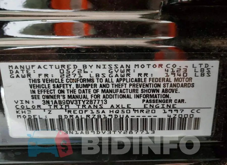 3N1AB9DV3TY287713 Photo# 12
