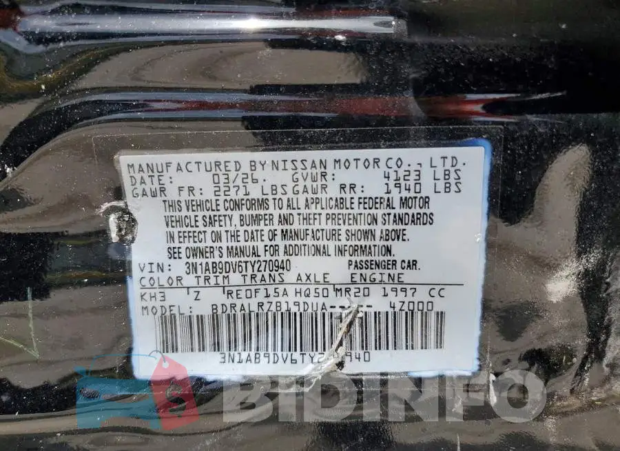 3N1AB9DV6TY270940 Photo# 12