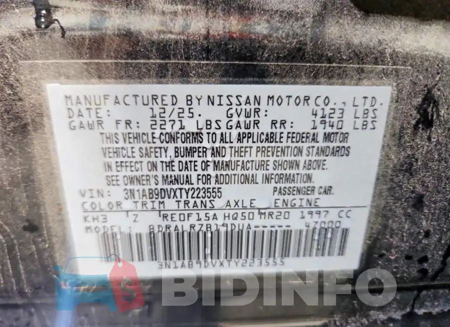 3N1AB9DVXTY223555 Photo# 13