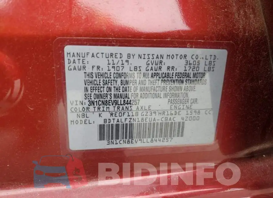 3N1CN8EV9LL844257 Photo# 12