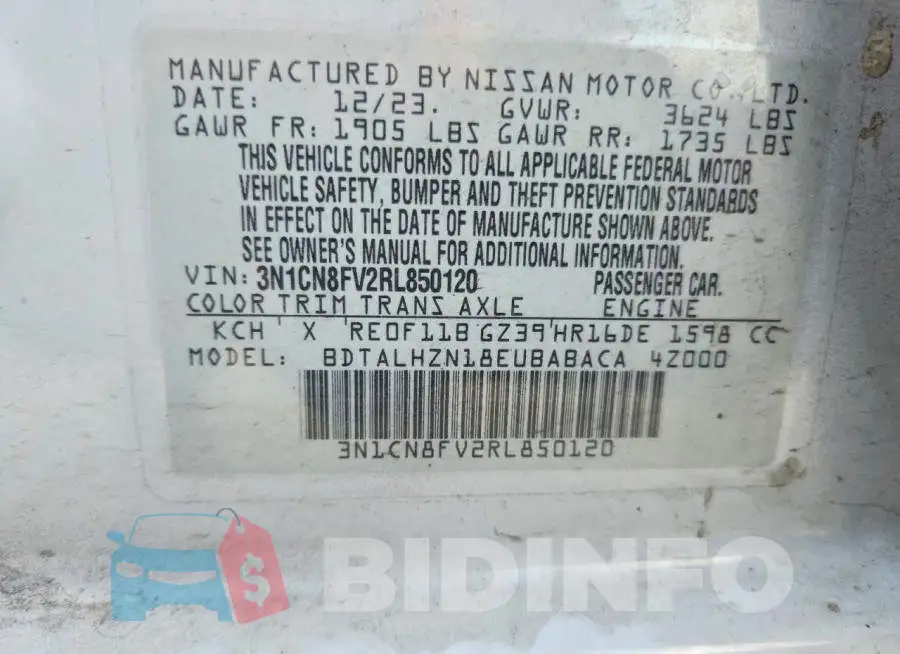 3N1CN8FV2RL850120 Photo# 13