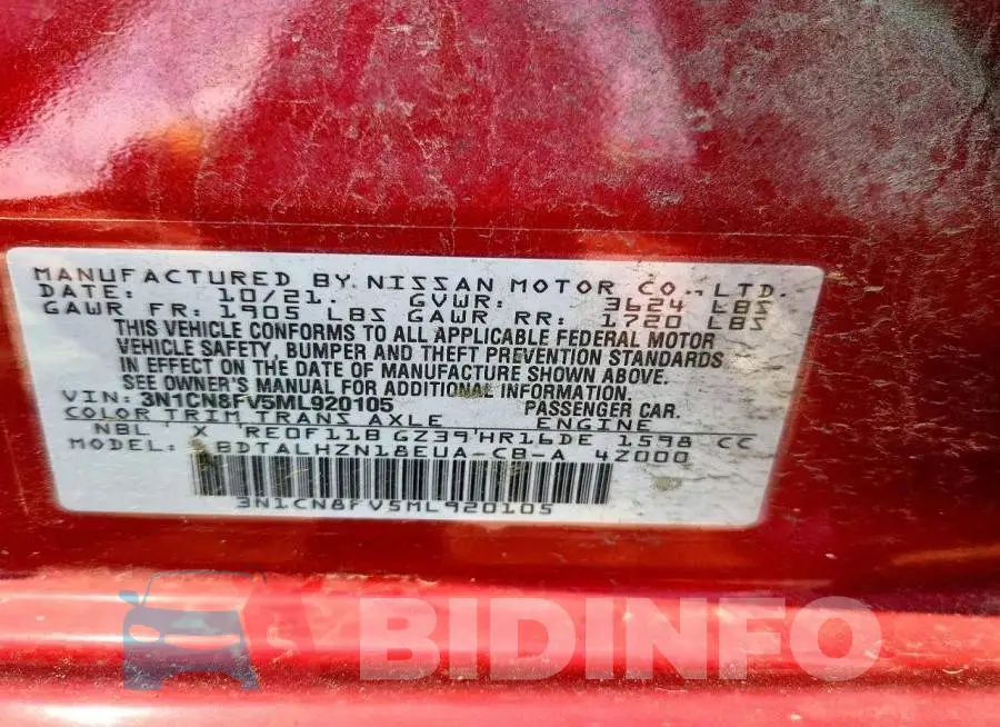 3N1CN8FV5ML920105 Photo# 12