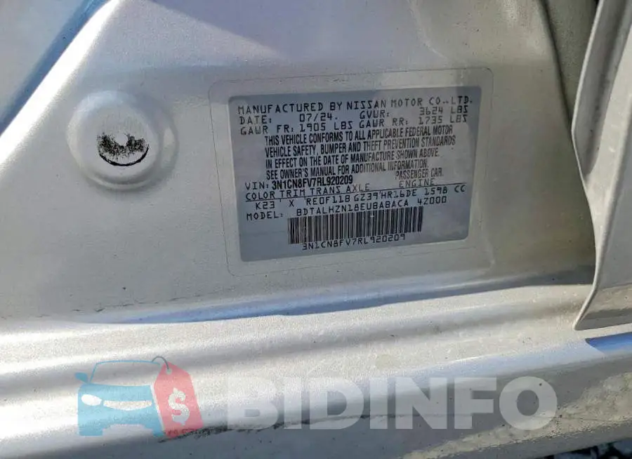 3N1CN8FV7RL920209 Photo# 12