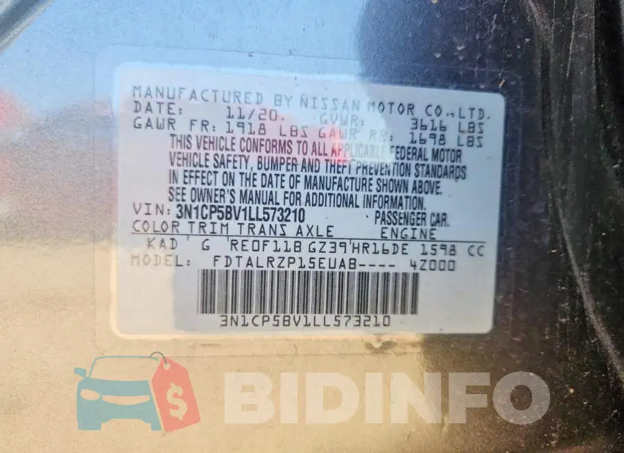 3N1CP5BV1LL573210 Photo# 12