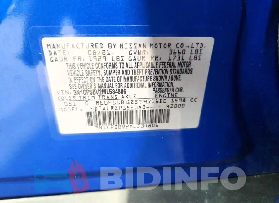 3N1CP5BV2ML534806 Photo# 13