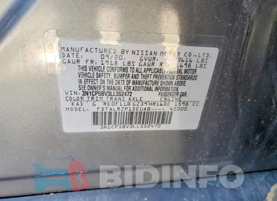 3N1CP5BV3LL552472 Photo# 14