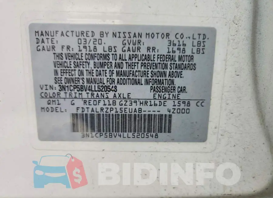 3N1CP5BV4LL520548 Photo# 13