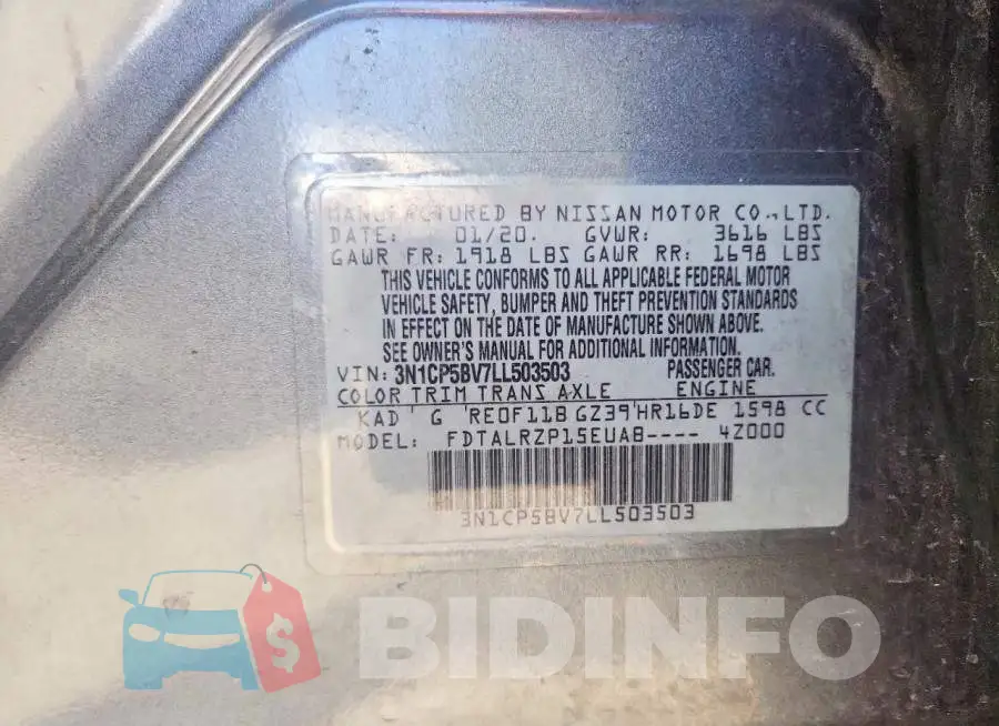 3N1CP5BV7LL503503 Photo# 12