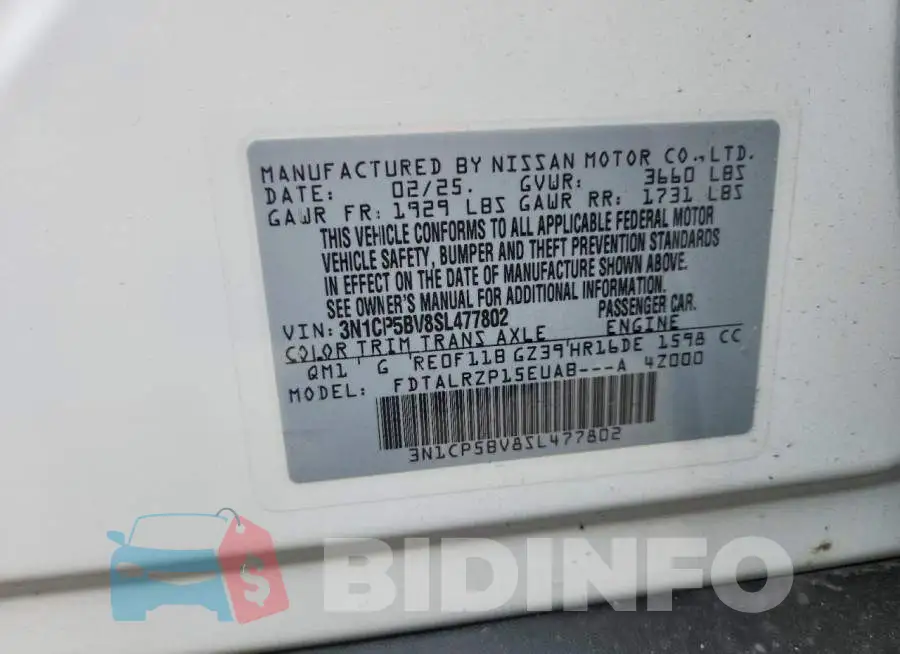 3N1CP5BV8SL477802 Photo# 14