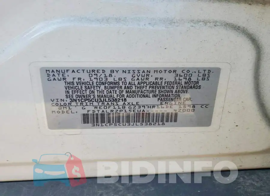 3N1CP5CU3JL538218 Photo# 13