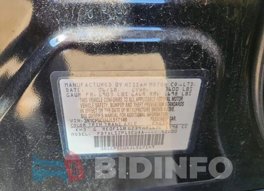 3N1CP5CU4JL517149 Photo# 13
