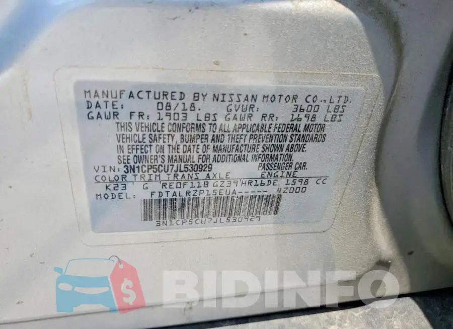 3N1CP5CU7JL530929 Photo# 12