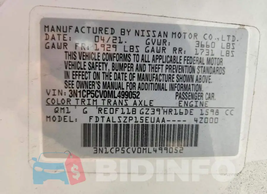 3N1CP5CV0ML499052 Photo# 12