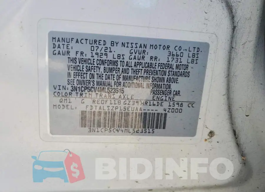 3N1CP5CV4ML523515 Photo# 13