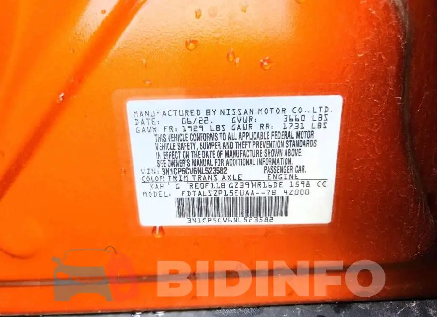 3N1CP5CV6NL523582 Photo# 13