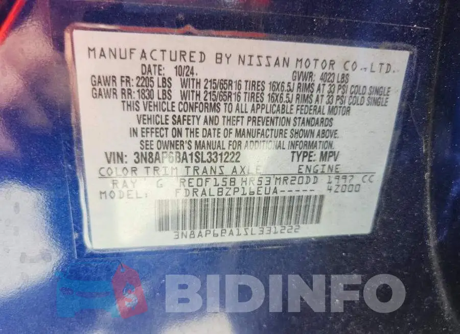 3N8AP6BA1SL331222 Photo# 13