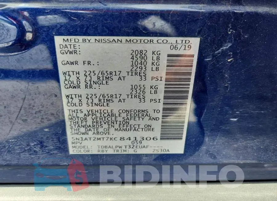 5N1AT2MT7KC841306 Photo# 14