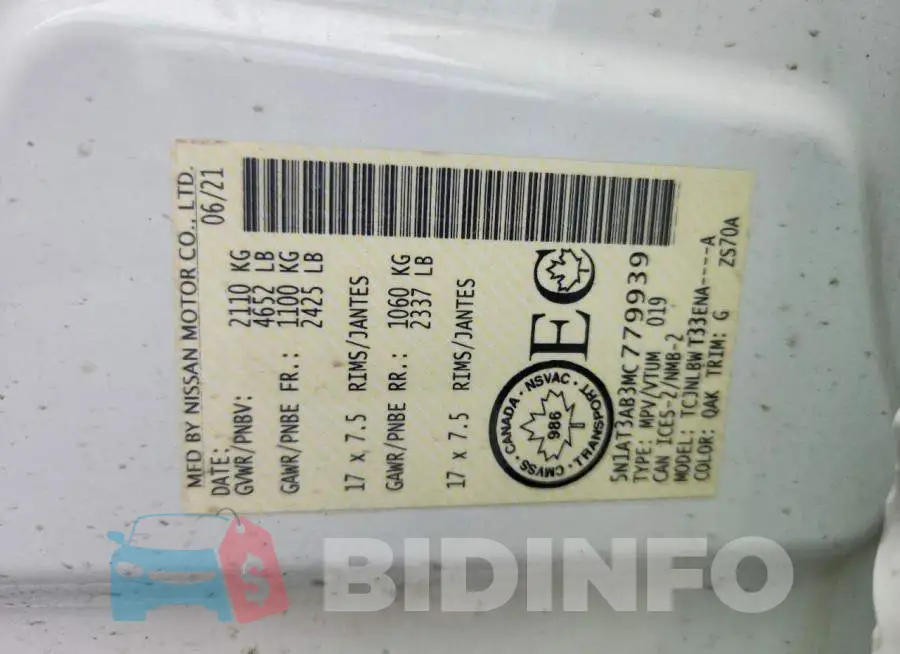 5N1AT3AB3MC779939 Photo# 12