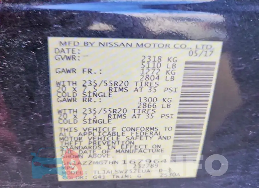 5N1AZ2MG7HN167964 Photo# 12
