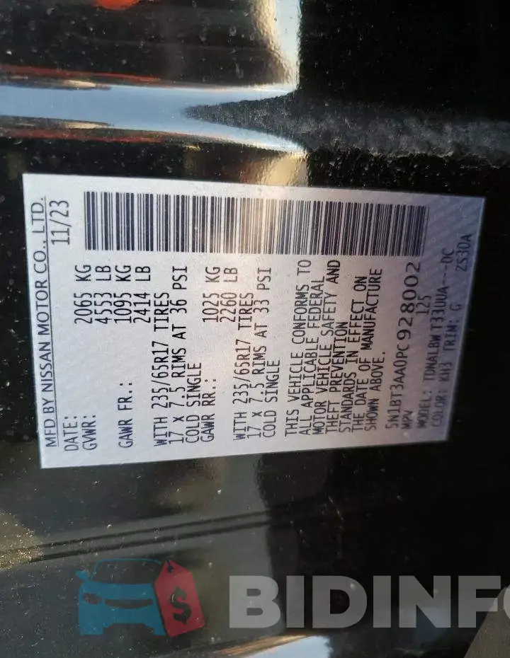 5N1BT3AA0PC928002 Photo# 12
