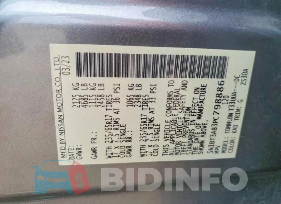 5N1BT3AB3PC798886 Photo# 13