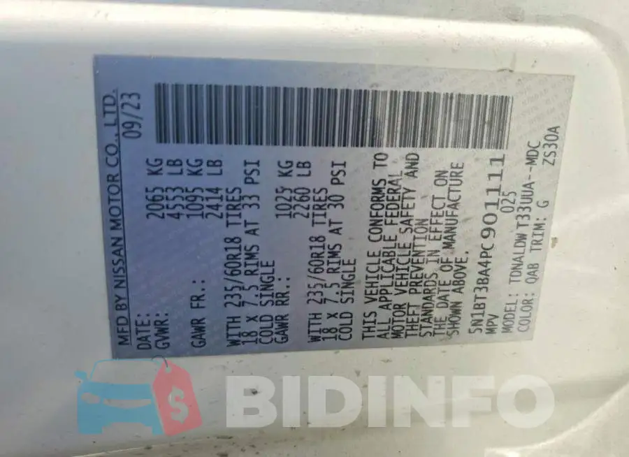 5N1BT3BA4PC901111 Photo# 14