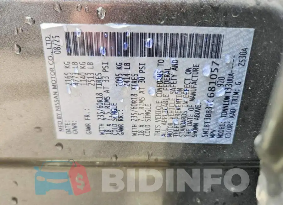 5N1BT3BB3TC681057 Photo# 12