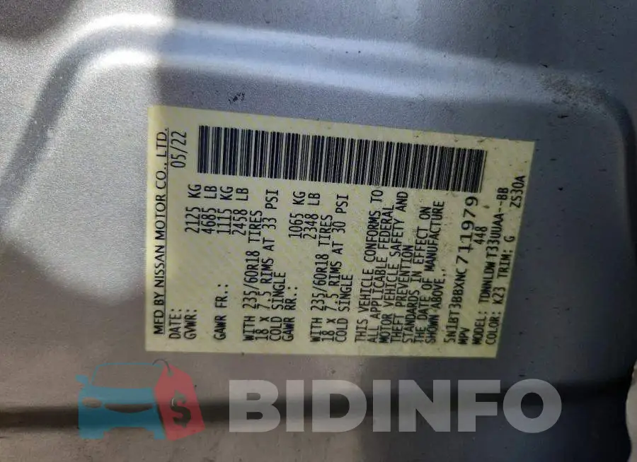 5N1BT3BBXNC711979 Photo# 13