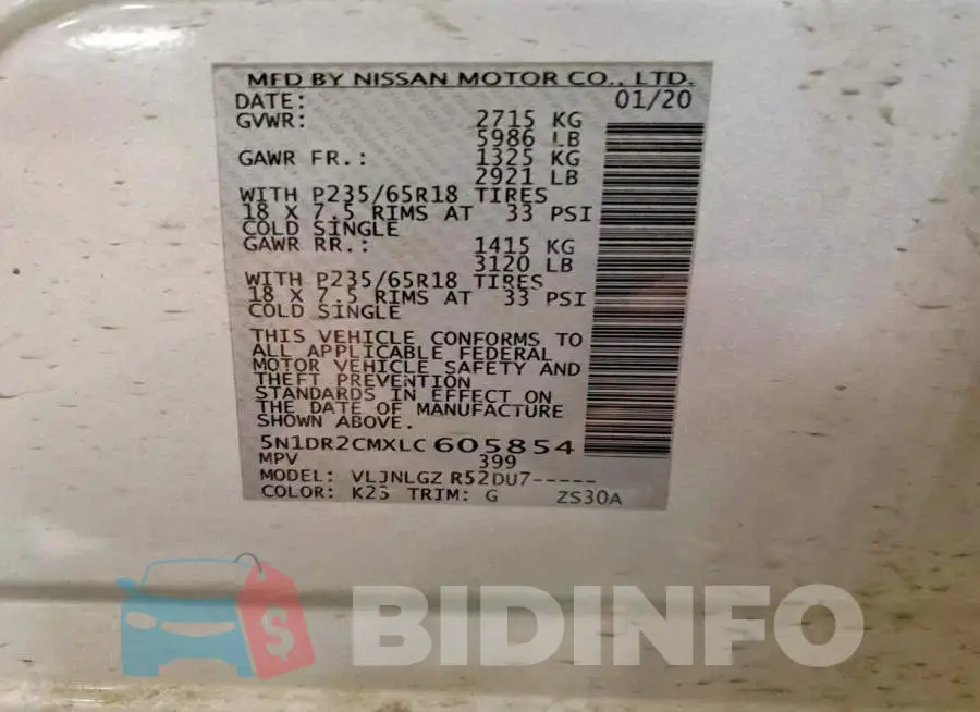 5N1DR2CMXLC605854 Photo# 13