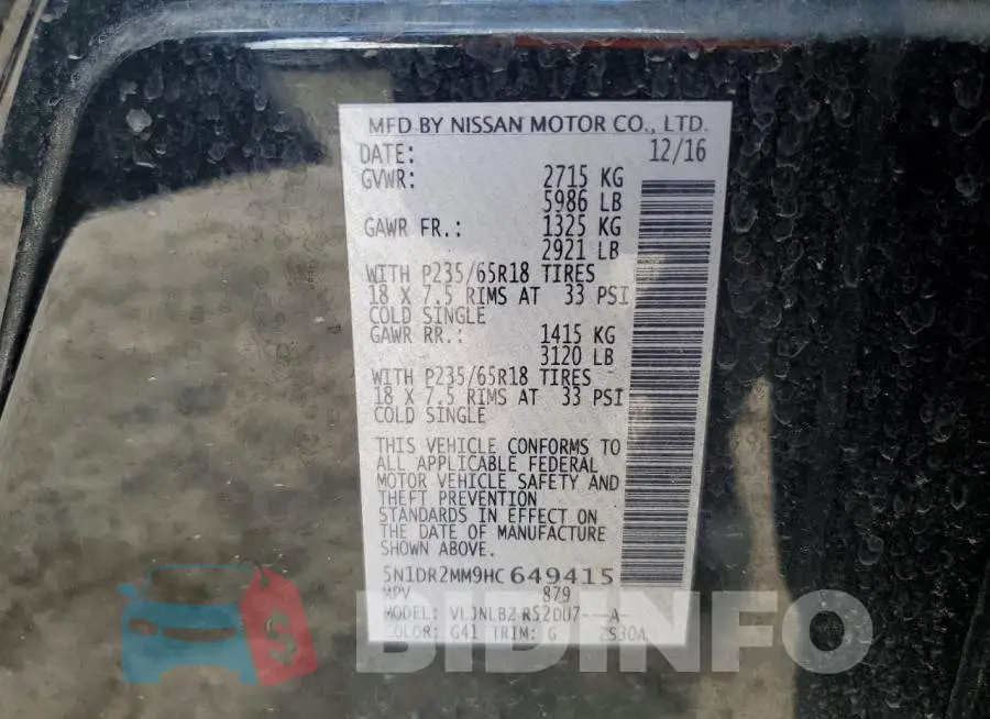 5N1DR2MM9HC649415 Photo# 13