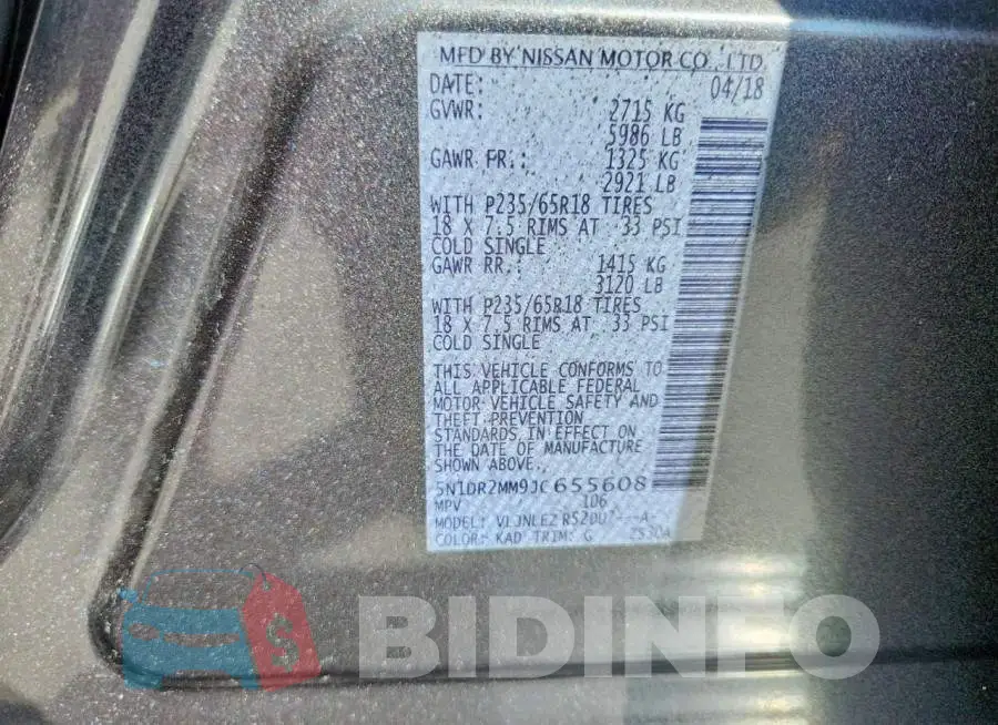 5N1DR2MM9JC655608 Photo# 13