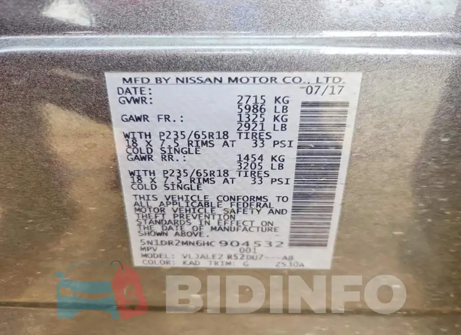 5N1DR2MN6HC904532 Photo# 14