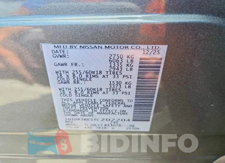 5N1DR3BE5TC202204 Photo# 13