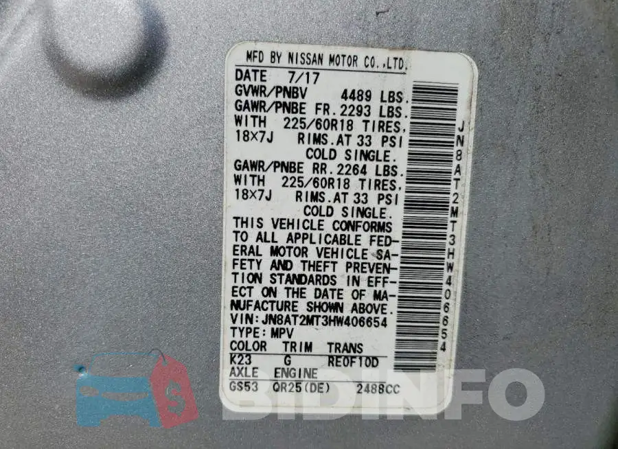 JN8AT2MT3HW406654 Photo# 13